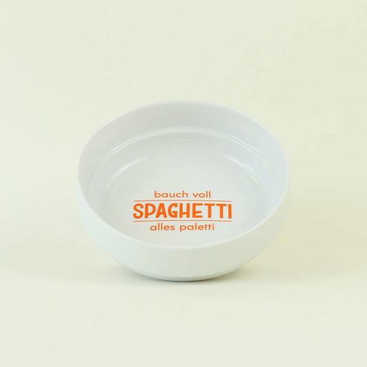 Tiefer Teller "bauch voll spaghetti alles paletti"