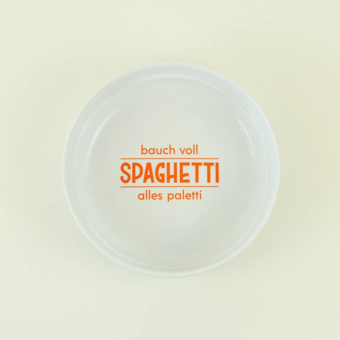 Tiefer Teller "bauch voll spaghetti alles paletti"