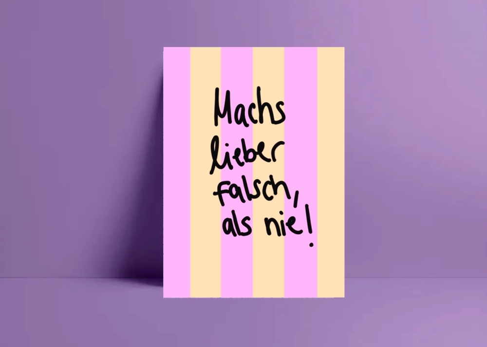 Postkarte "falsch als nie"